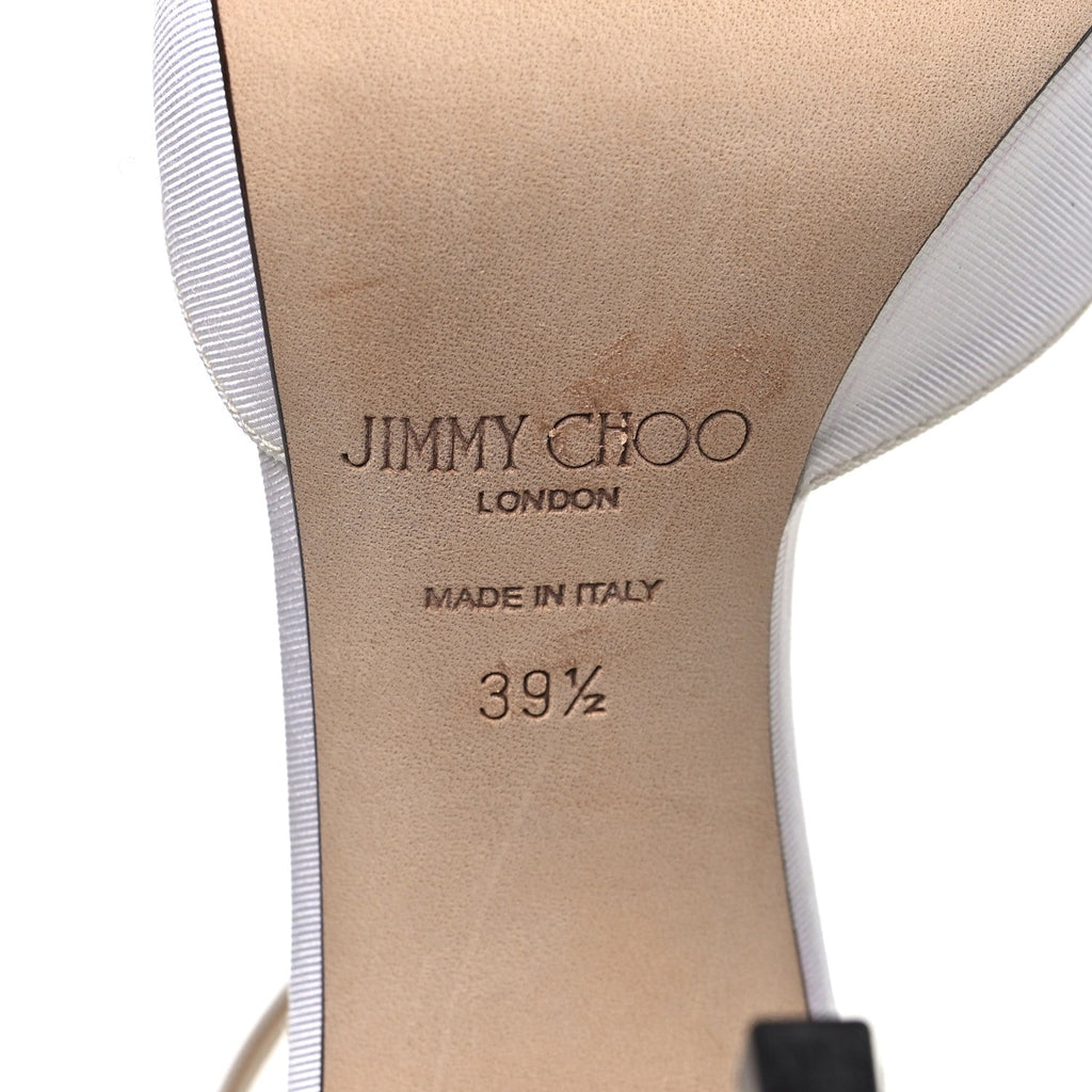 Jimmy Choo Satin Women's Averly Bow 100 Pumps 39.5 Latte