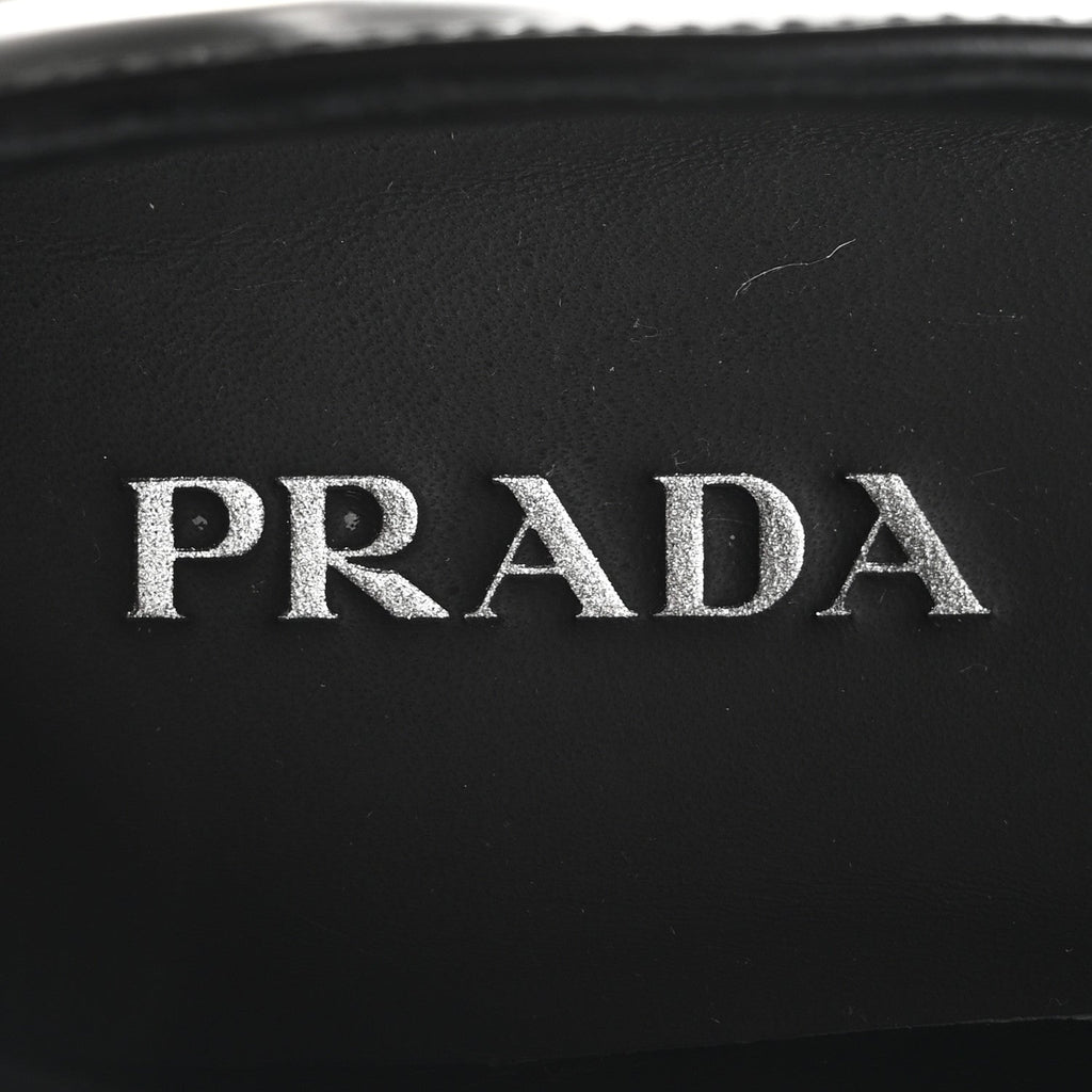 Prada Spazzolato Women's Loafers 37.5 Black