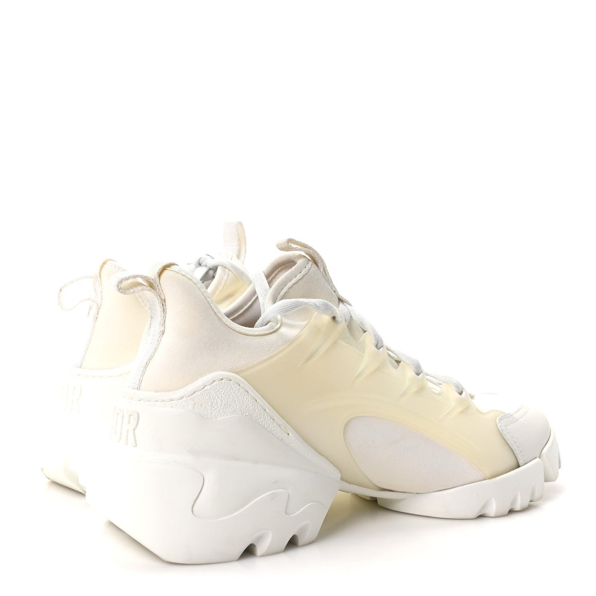Christian Dior Technical Fabric Rubber Women's D-Connect Sneakers 37 White