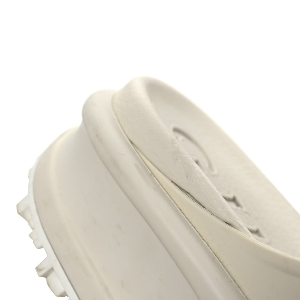 Gucci Rubber Women's Interlocking G Platform 42mm Slide Sandals 40 Off White