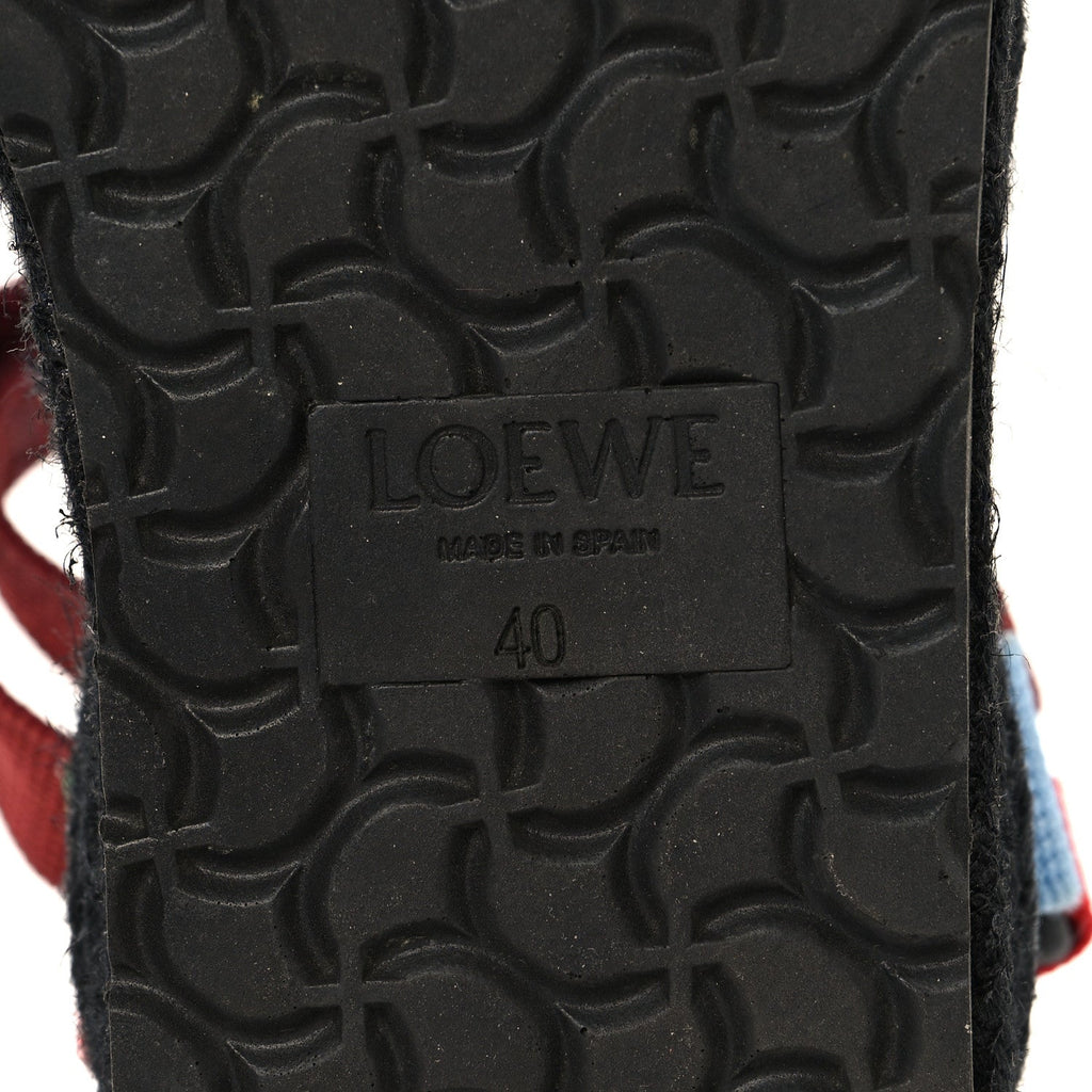 Loewe Raffia Women's Paula's Ibiza Strappy Espadrille Sandals 40 Black Multicolor