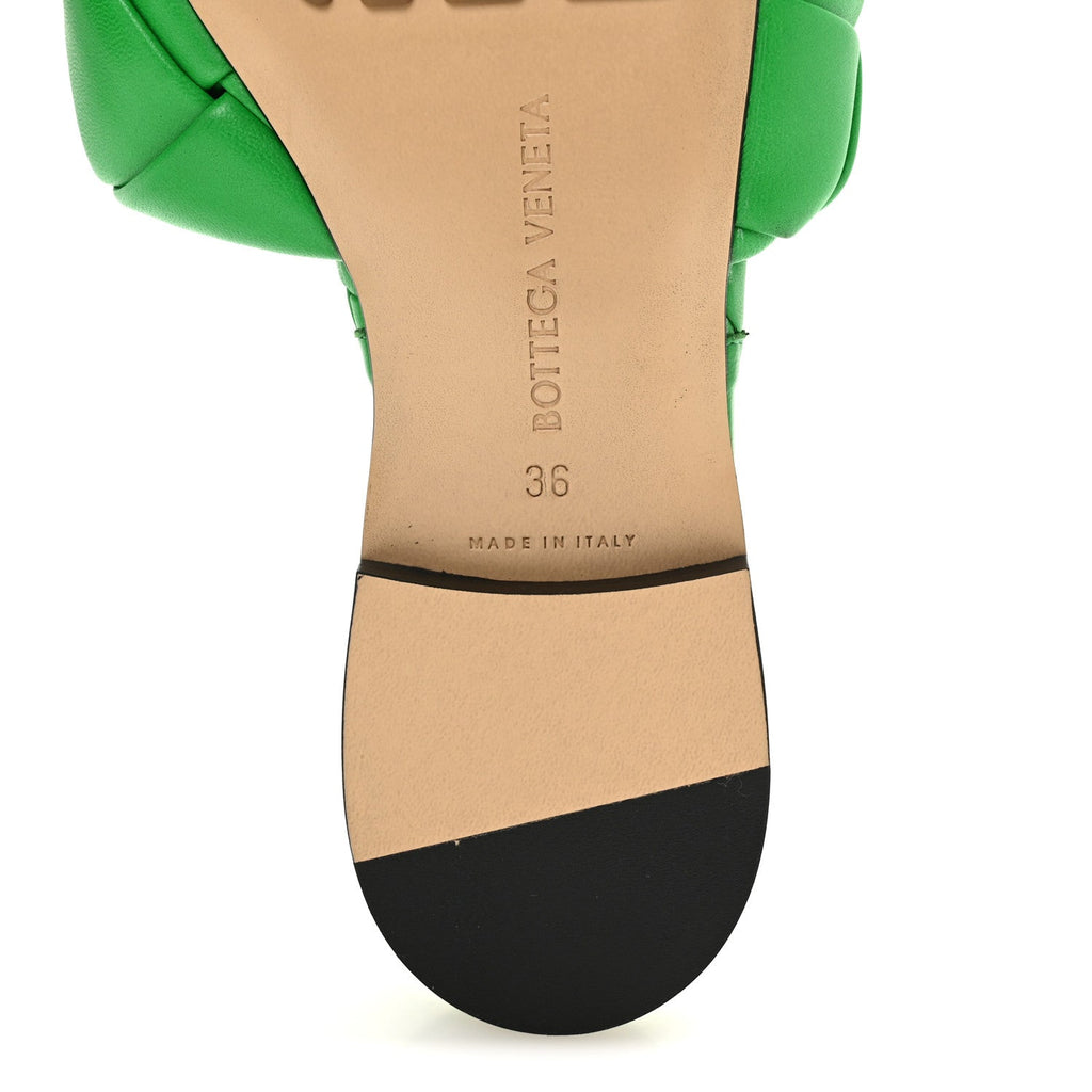 Bottega Veneta Nappa Women's Maxi Intrecciato Lido Flat Sandals 36 Grass