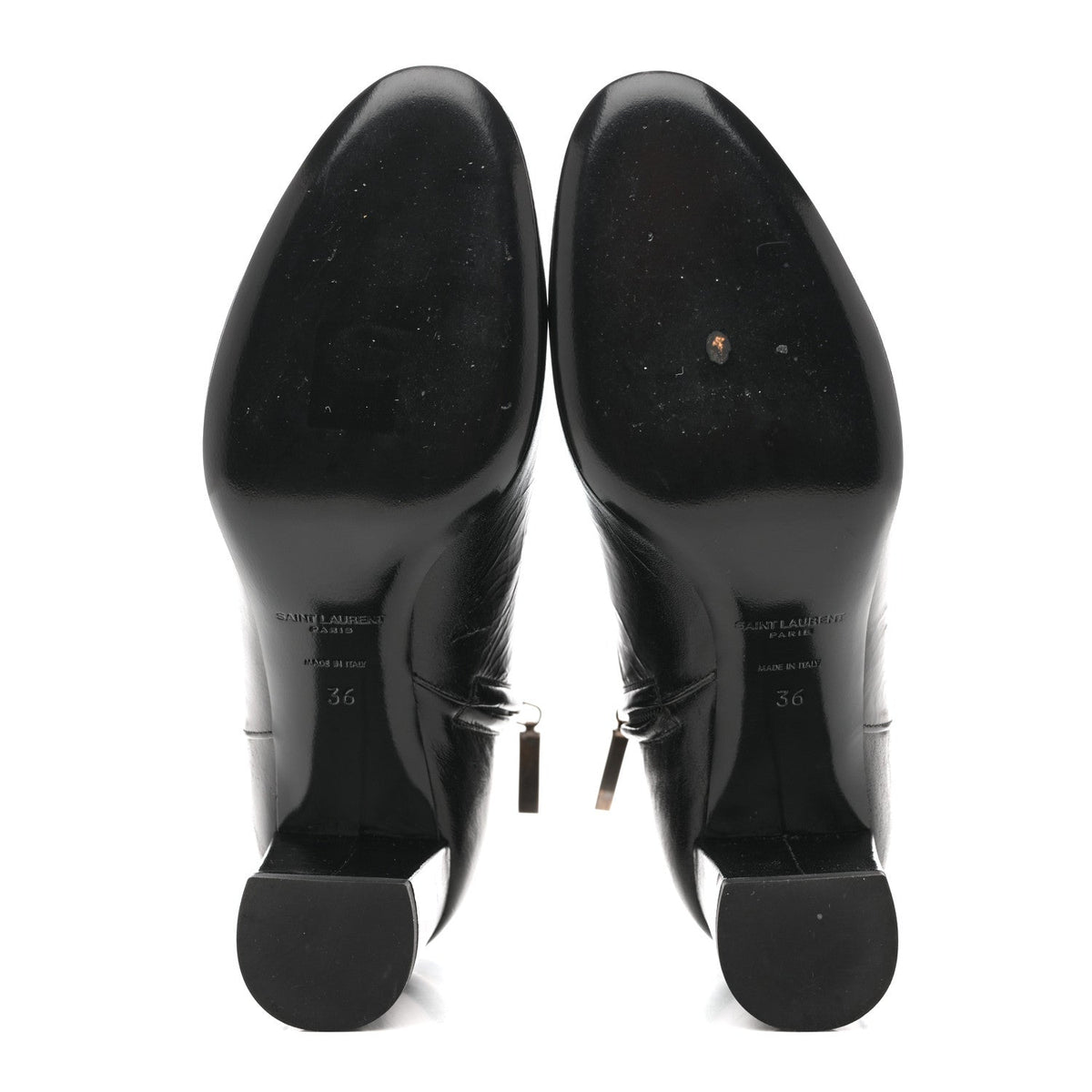 Saint Laurent Calfskin Women's Loulou 70 Uniform Ankle Boots 36 Black