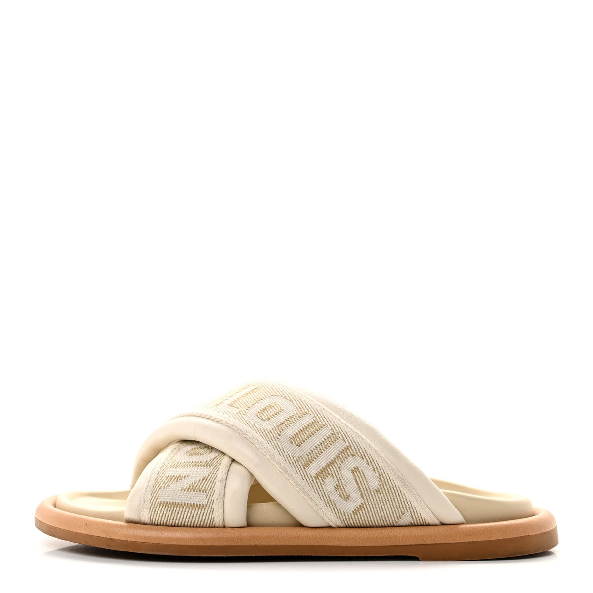 Louis Vuitton Leather Women's LV Bliss Comfort Cross-Over Mules 37 Ecru