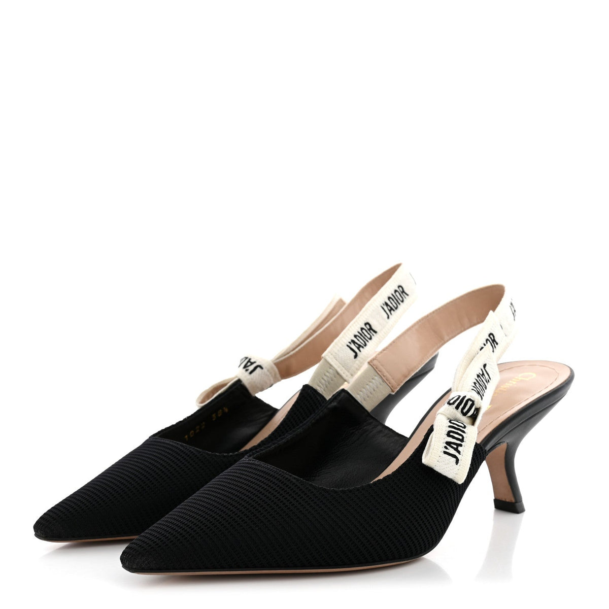 Christian Dior Technical Canvas Women's J'Adior Slingback 65mm Pumps 38.5 Black