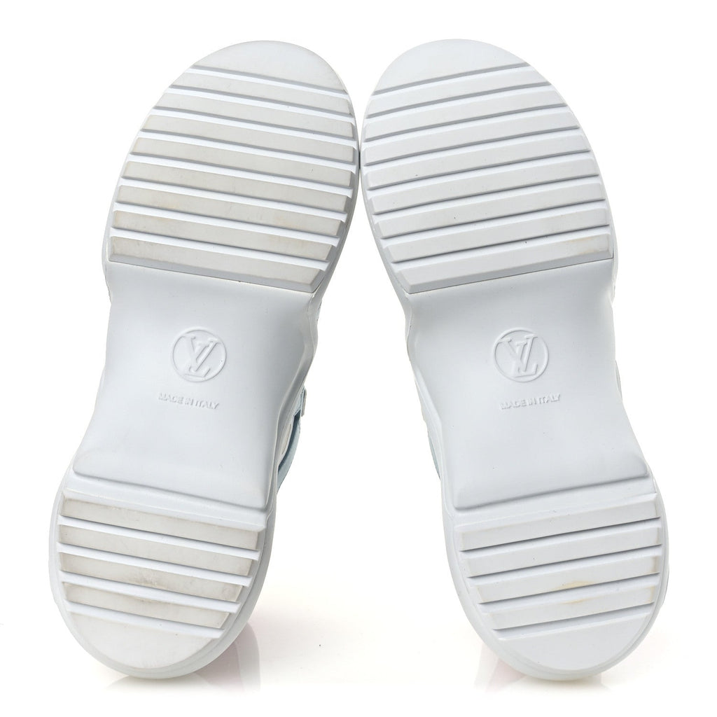 Louis Vuitton Calfskin Technical Nylon Women's LV Archlight Sneakers 38 White Blue Gris