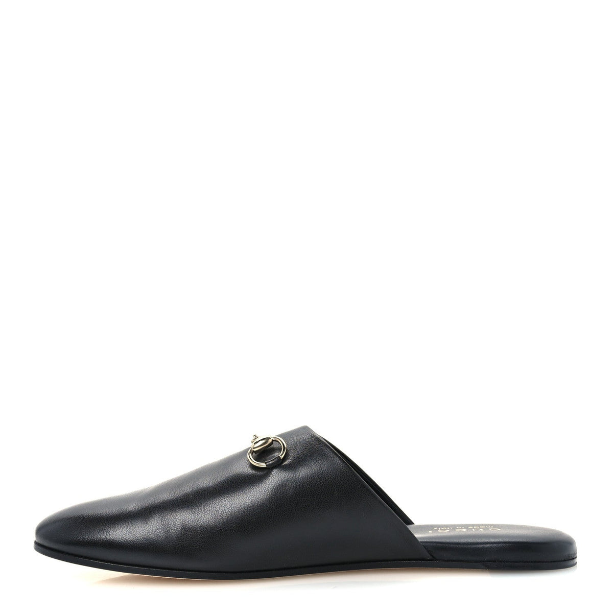 Gucci Nappa Women's Annette Horsebit Slippers 39.5 Black