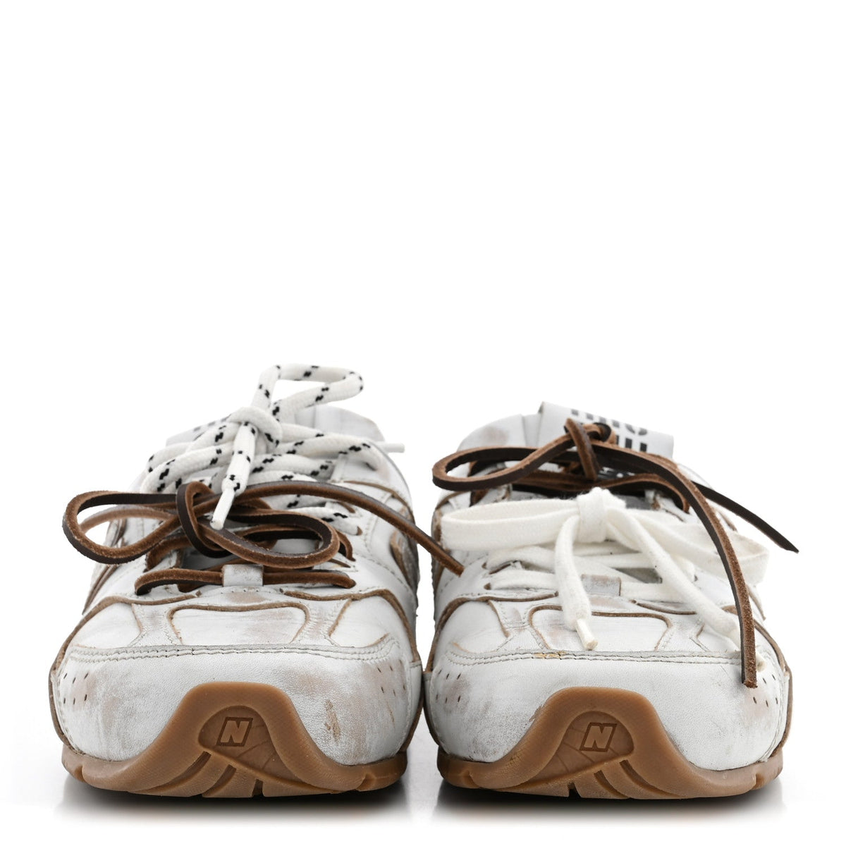Miu Miu Calfskin Women's 530 SL Slip-On Sneaker Mules 37 White