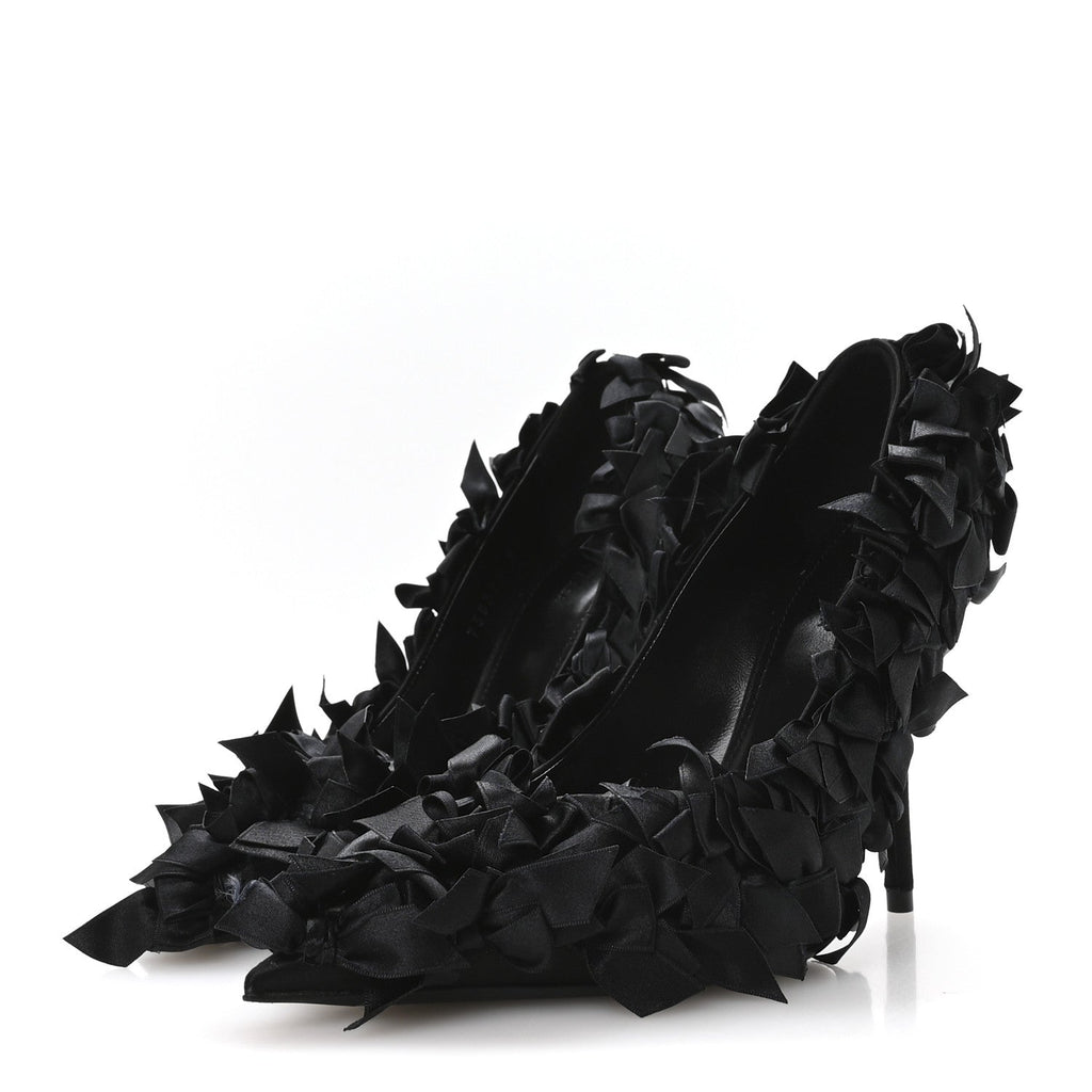 Balenciaga Satin Women's Marie A Bows All Over 110mm Pumps 35 Black