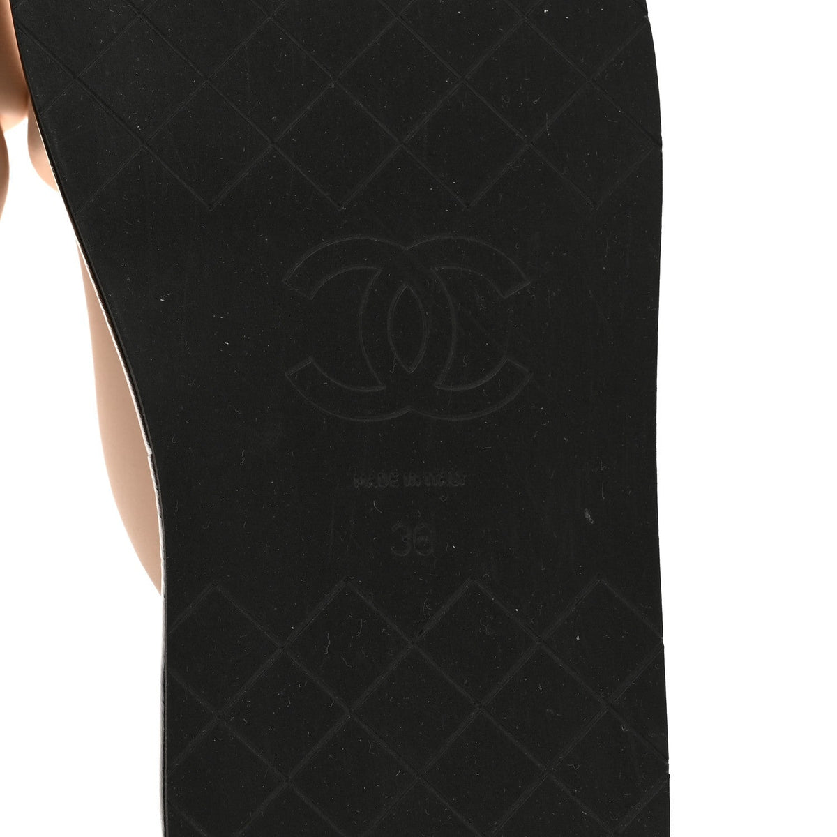 Chanel Fabric Women's CC Mules Sandals 36 Light Beige