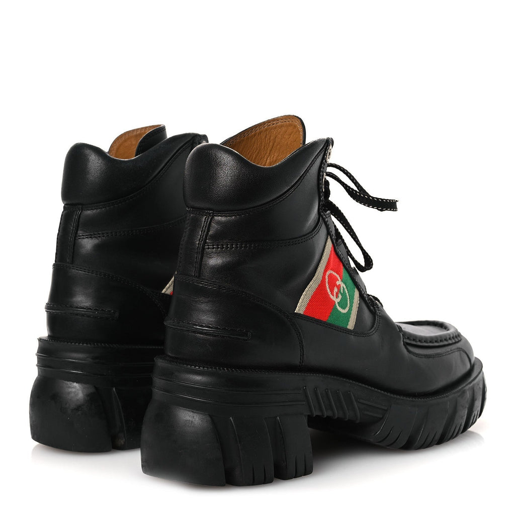 Gucci Calfskin Web Women's Interlocking G Boots 38 Black