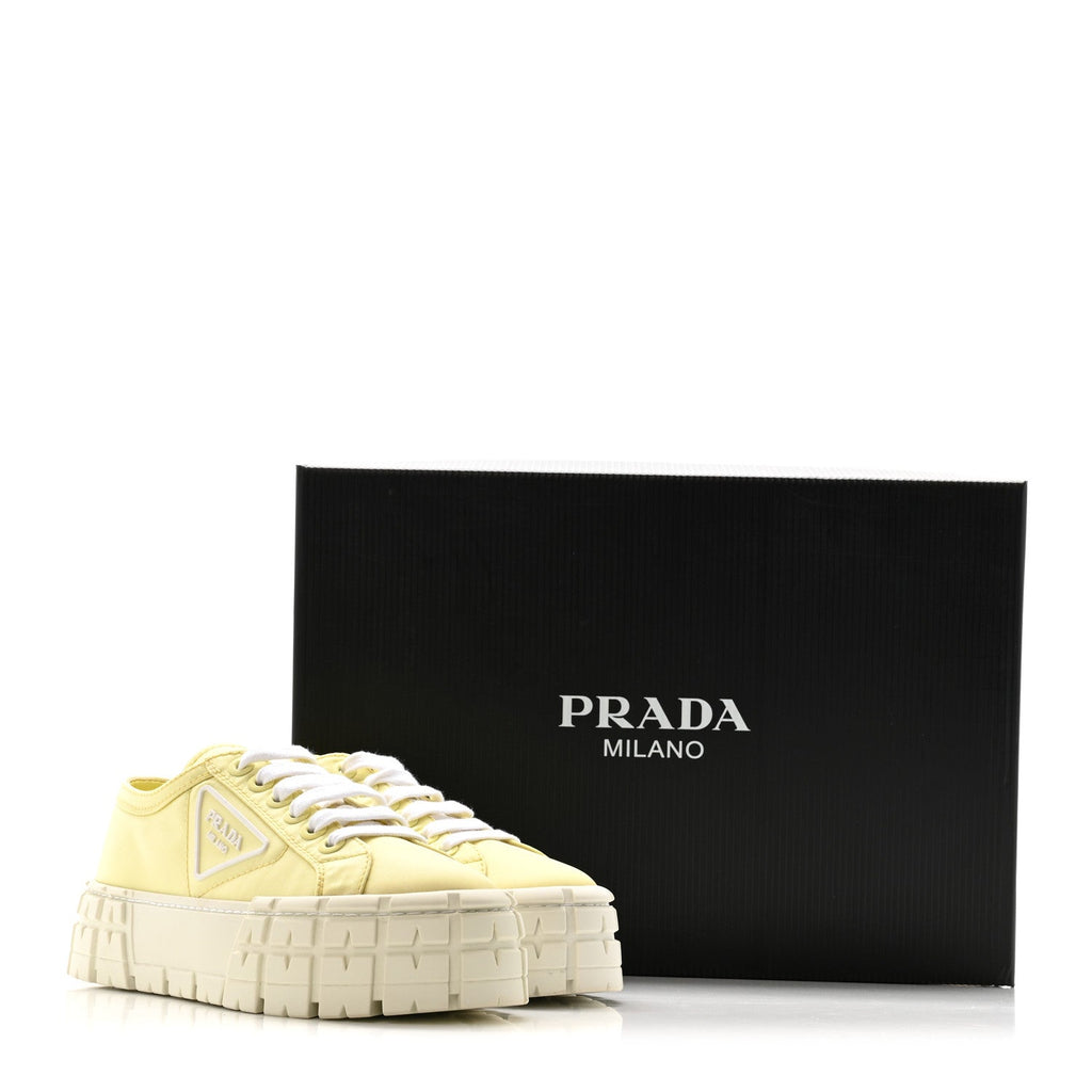 Prada Re-Nylon Women's Logo Double Wheel Sneakers 38 Narciso