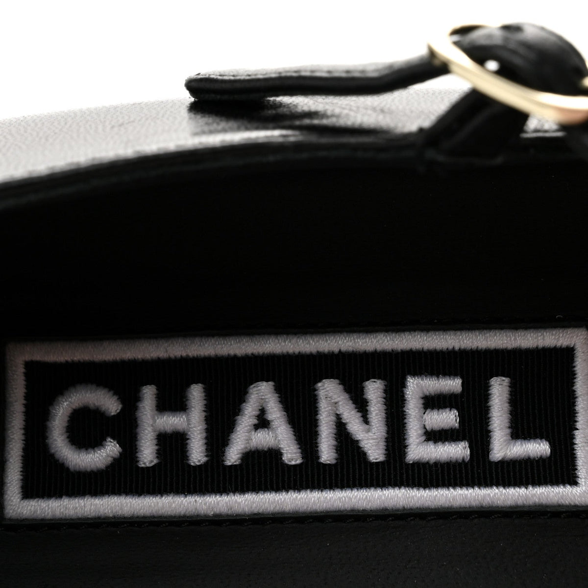Chanel Lambskin Grosgrain Cap Toe Women's CC Mary Jane Flats 39.5 Black
