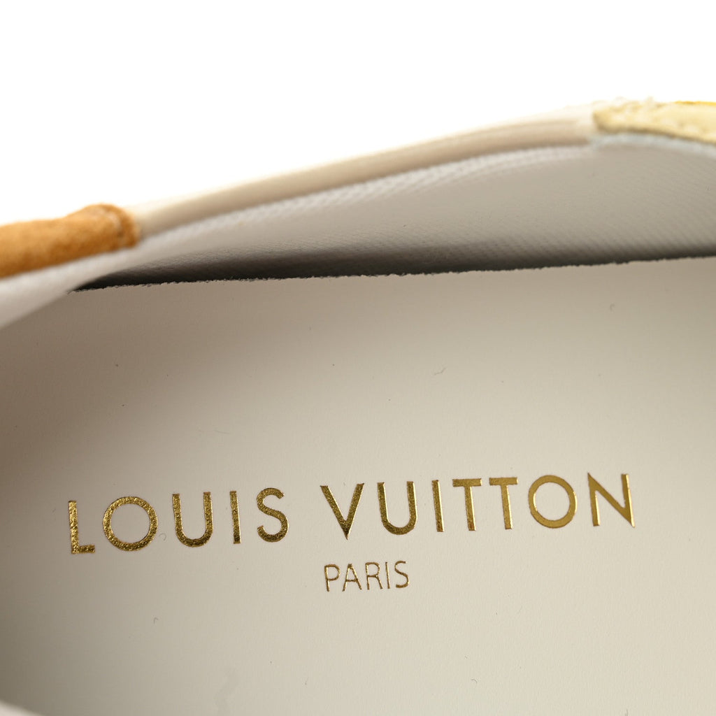 Louis Vuitton Suede Calfskin Women's LV Sneakerina 37 Light Beige Yellow