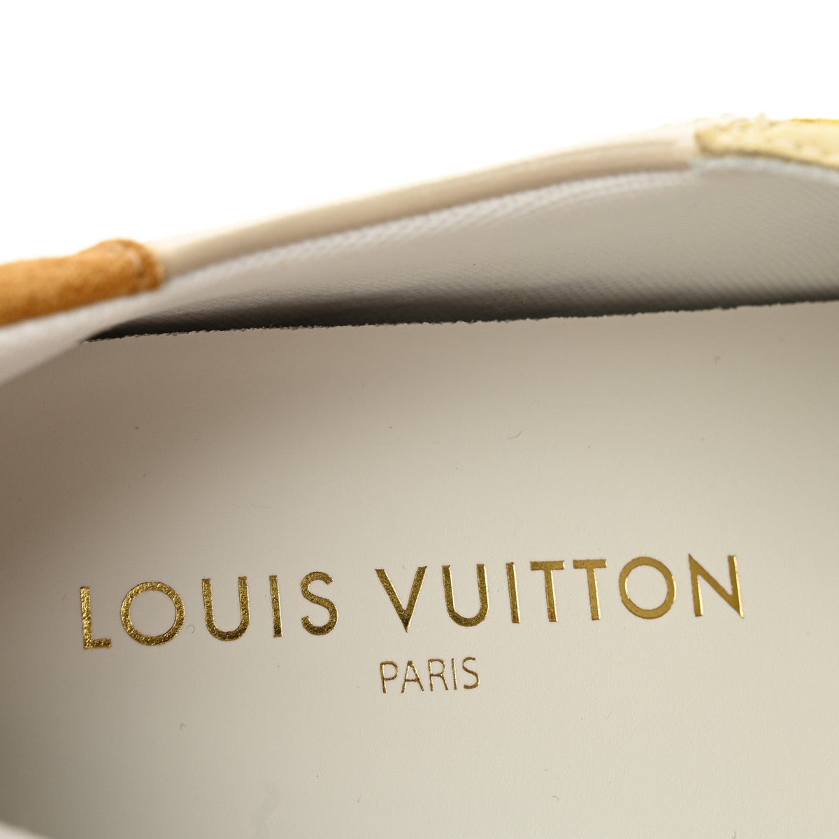 Louis Vuitton Suede Calfskin Women's LV Sneakerina 37 Light Beige Yellow