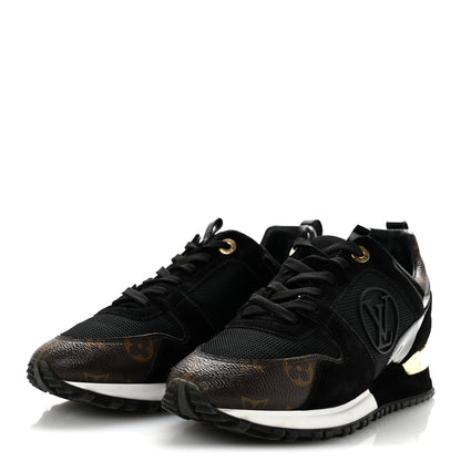 Louis Vuitton Suede Nylon Women's Run Away Sneakers 38 Black