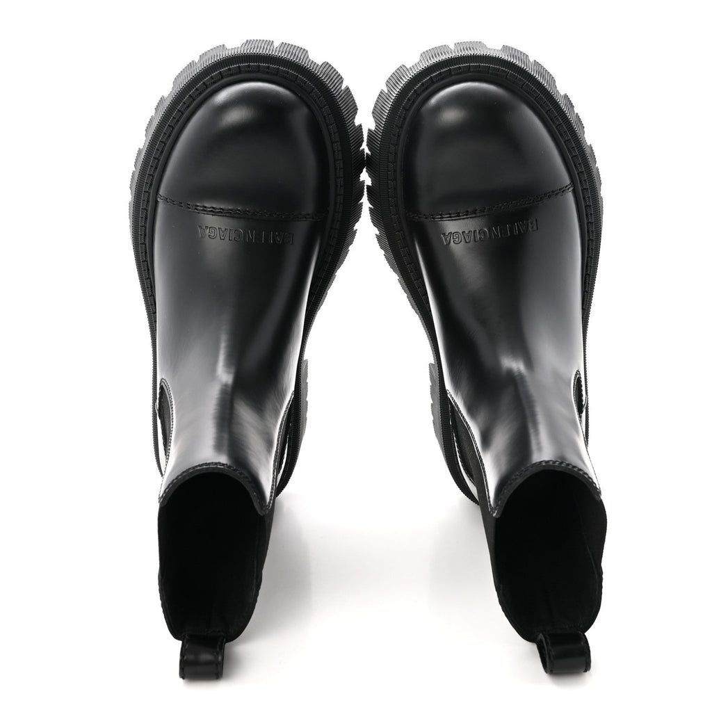 Balenciaga Smooth Calfskin Women's Tractor 20mm Chelsea Boots 35 Black