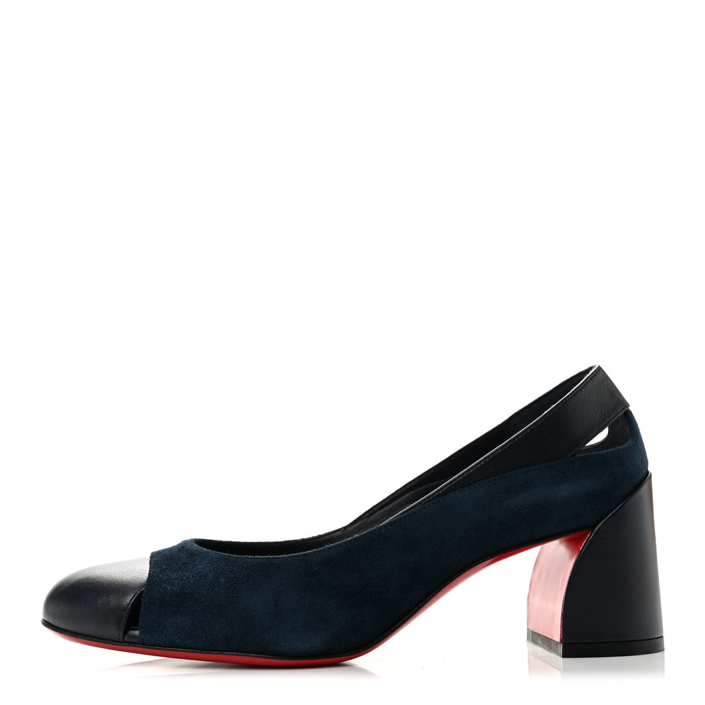 Christian Louboutin Suede Nappa Women's Miss Duvette 55mm Pumps 36.5 Marine
