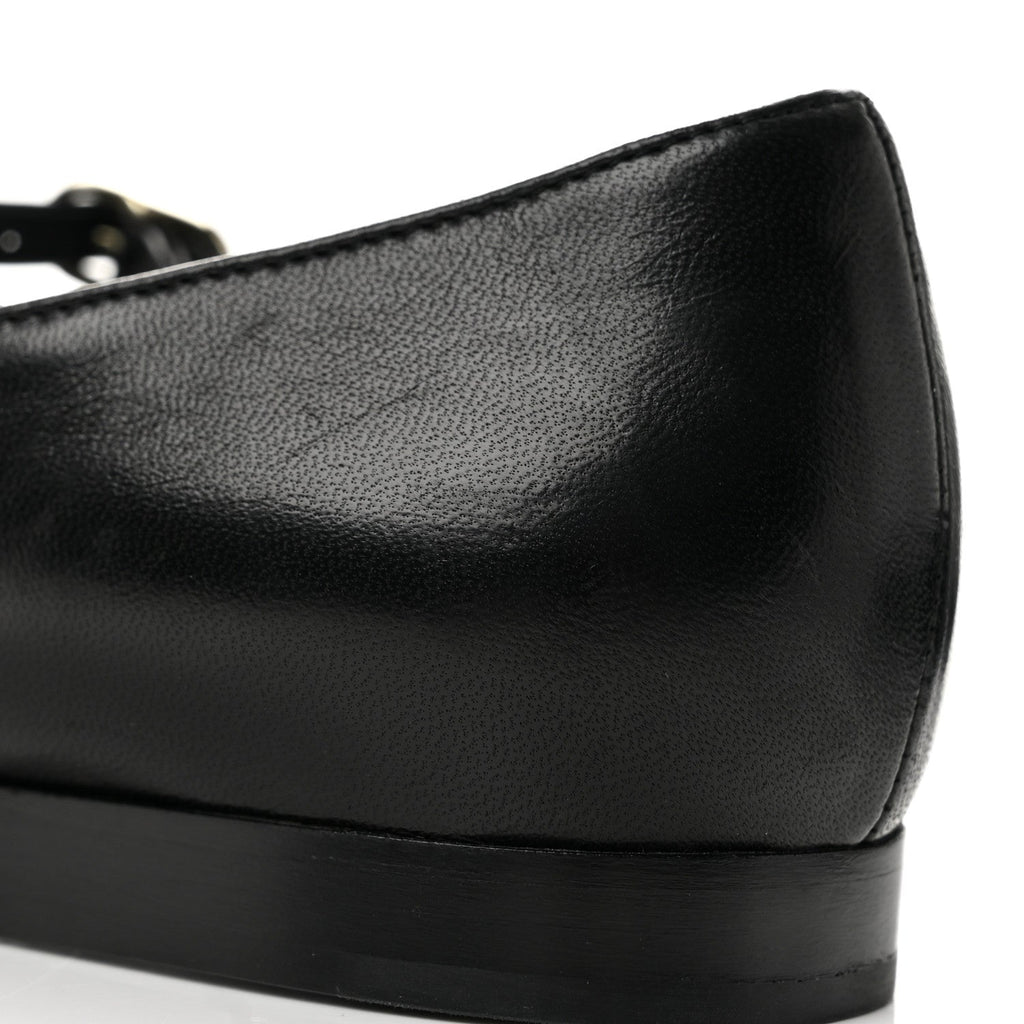 Chanel Lambskin Grosgrain Cap Toe Women's CC Mary Jane Flats 39.5 Black