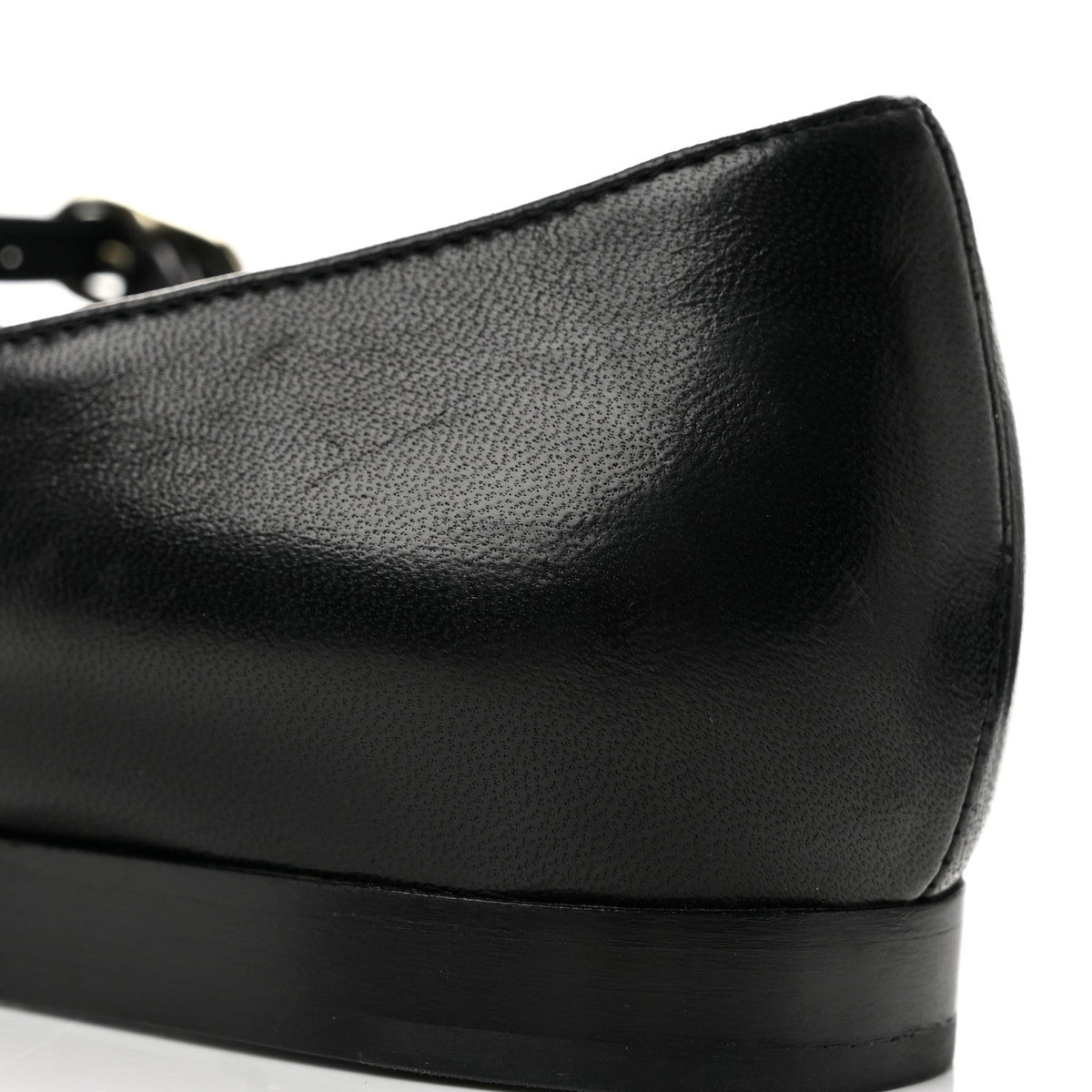 Chanel Lambskin Grosgrain Cap Toe Women's CC Mary Jane Flats 39.5 Black