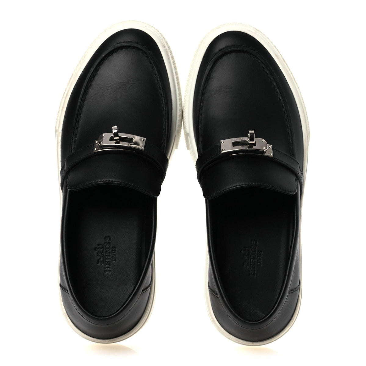 Hermes Calfskin Women's Game Slip On Sneakers 37 Black
