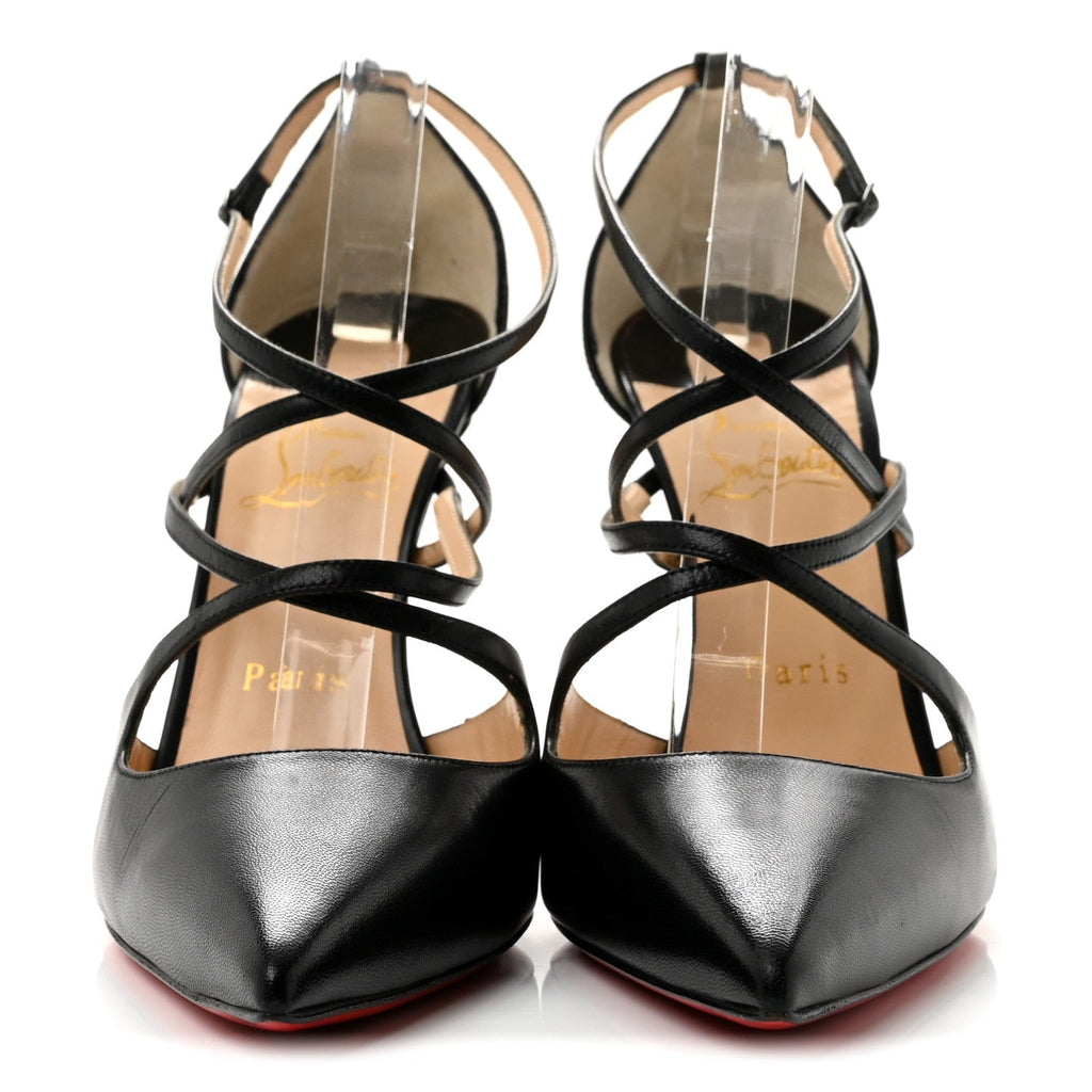 Christian Louboutin Patent Women's Crossfliketa 100 Pumps 39 Black