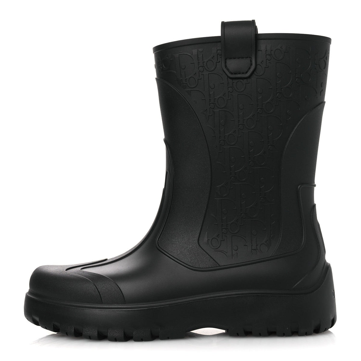 Christian Dior Rubber Men's Oblique Garden Rain Boots 43 Black