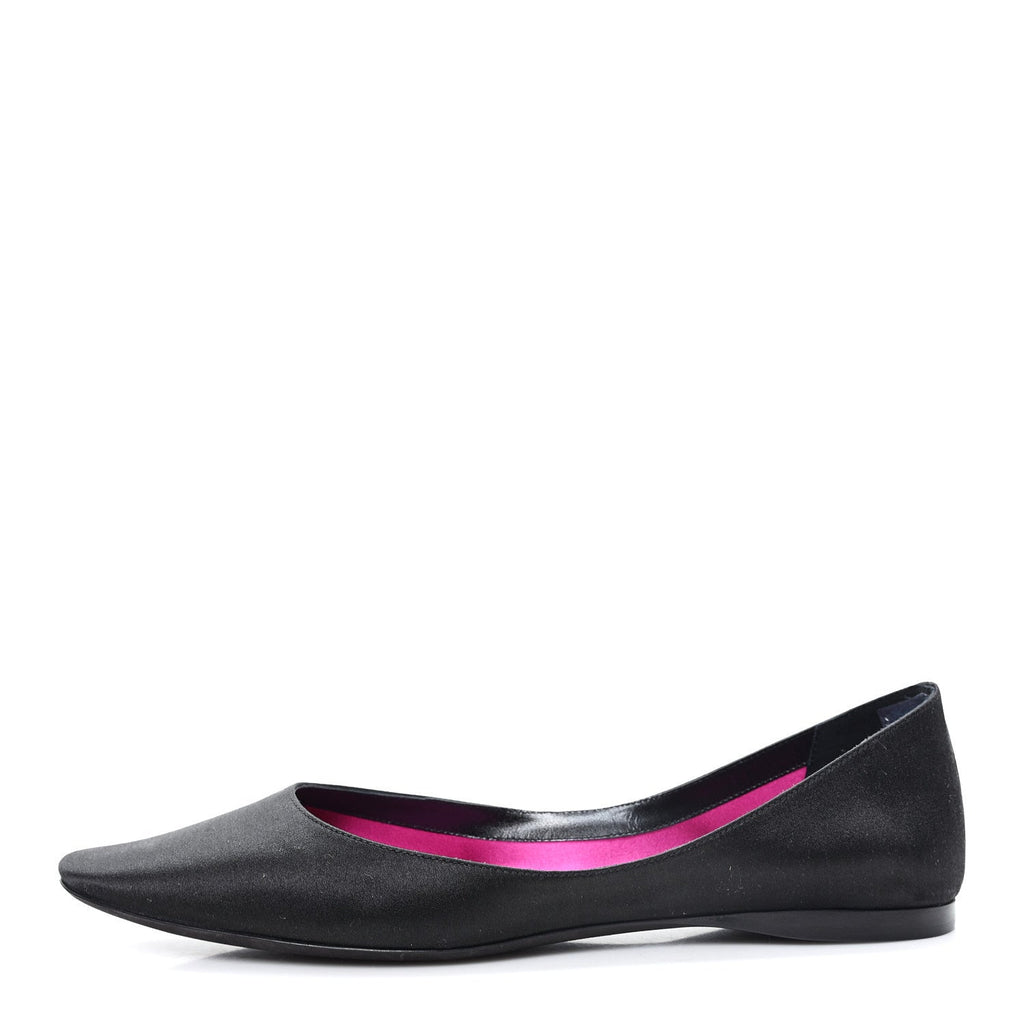 Saint Laurent Suede Women's Raso Regale Ballerina Flats 37 Nero