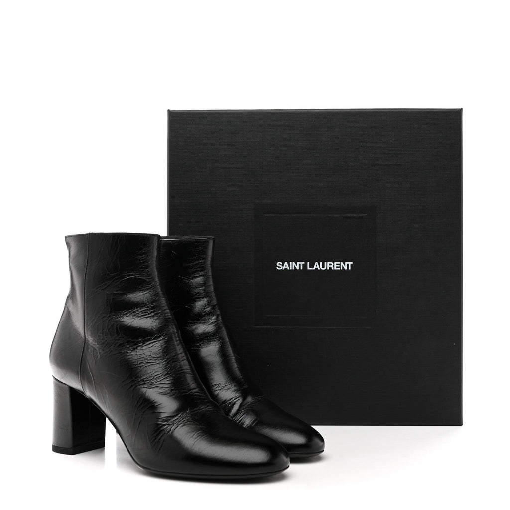 Saint Laurent Calfskin Women's Loulou 70 Uniform Ankle Boots 36 Black