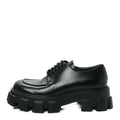 Prada Spazzolato Rois Monolith 55mm Men's Derby Loafers 8 Black