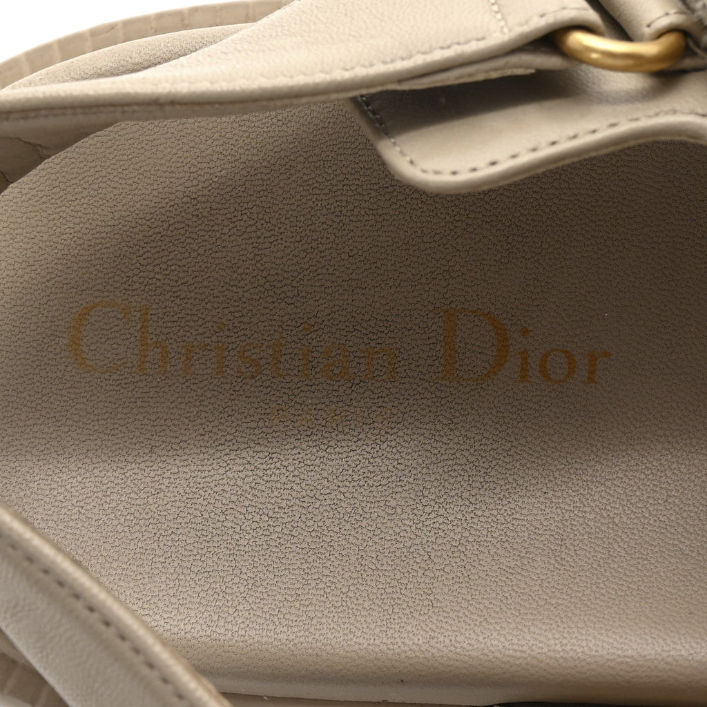 Christian Dior Lambskin Women's Dioract 10mm Sandals 41 Off White