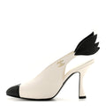 Lambskin Slingback Pumps White Black