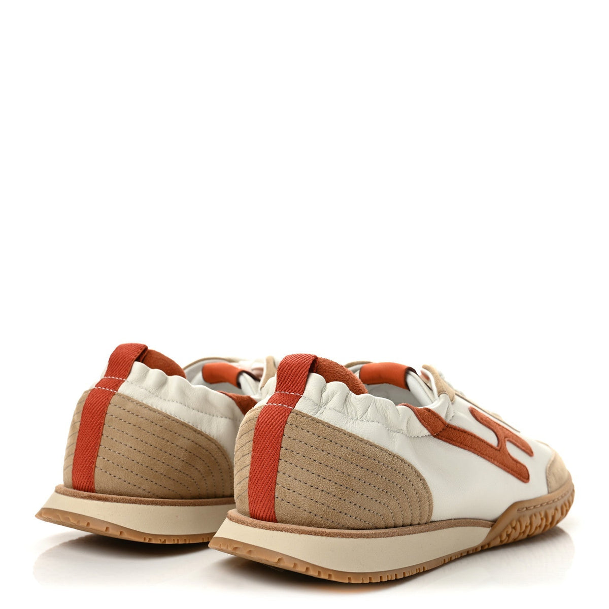 Hermes Nappa Suede Goatskin Women's Jet Sneakers 40 Multicolor Orange Canyon