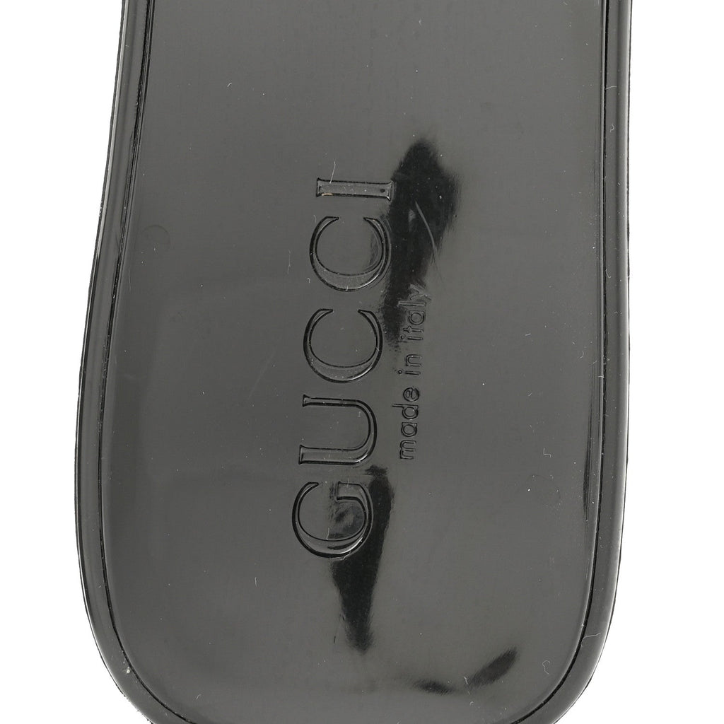 Gucci Rubber Logo Women's Platform Slide Sandals 38 Black