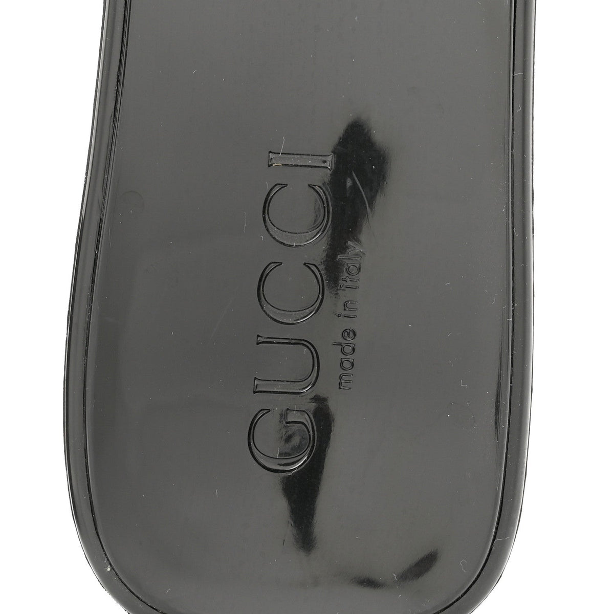 Gucci Rubber Logo Women's Platform Slide Sandals 38 Black