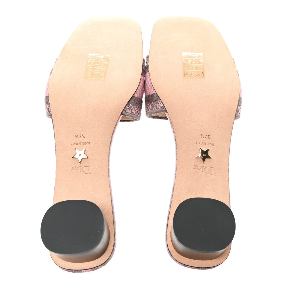 Christian Dior Canvas Toile De Jouy Women's Dway Slide Sandals 37.5 Quartz Grey