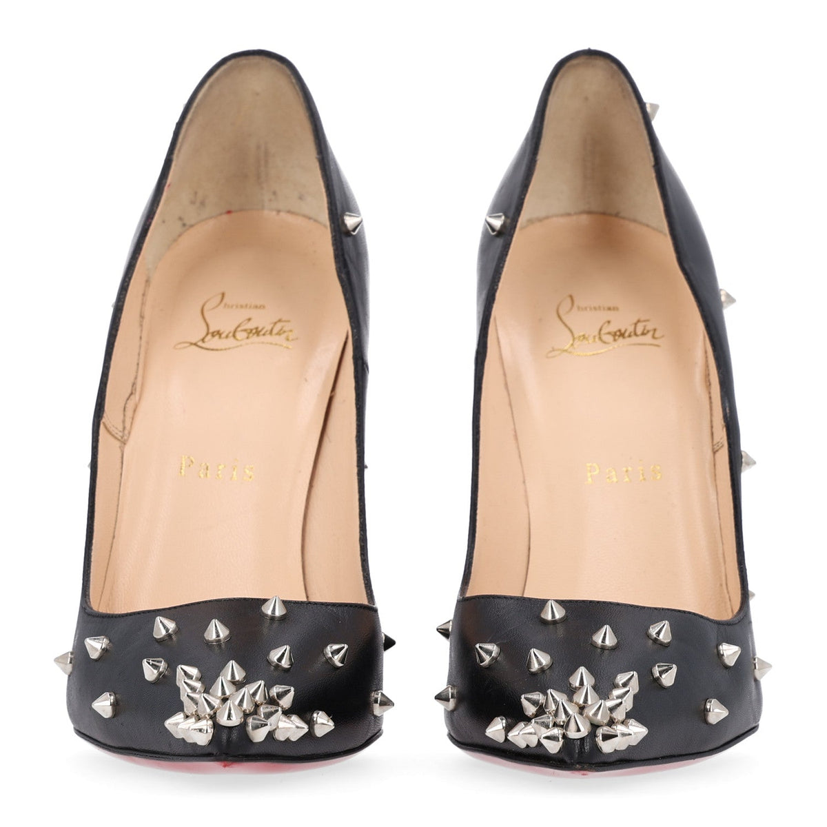 Christian Louboutin Calfskin Women's Degraspike 120 Pumps 40 Black