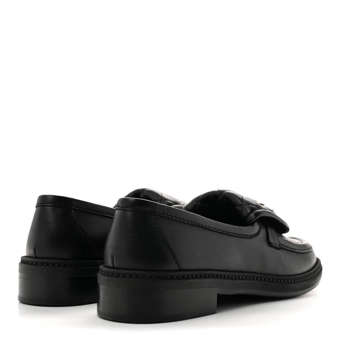 Chanel Lambskin Quilted CC Turnlock Women's Loafers Black