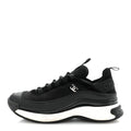 Chanel Velvet Calfskin Mixed Fibers Men's CC Sneakers 41 Black