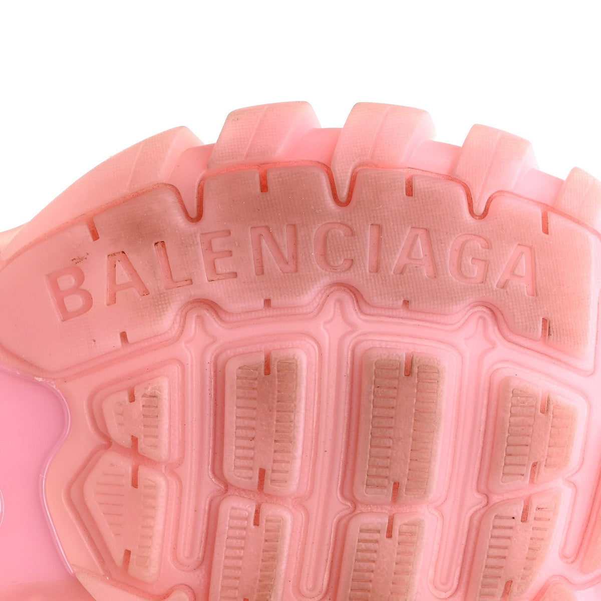 Balenciaga Fabric Mesh Women's Clear Sole Triple S Sneakers 36 Pink