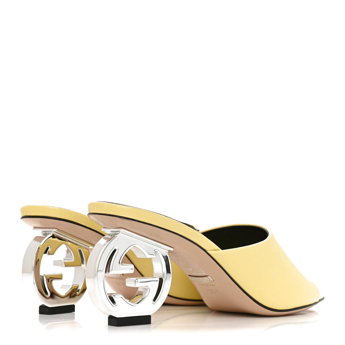 Gucci Kidskin Women's Interlocking G Sandals 36.5 Banana