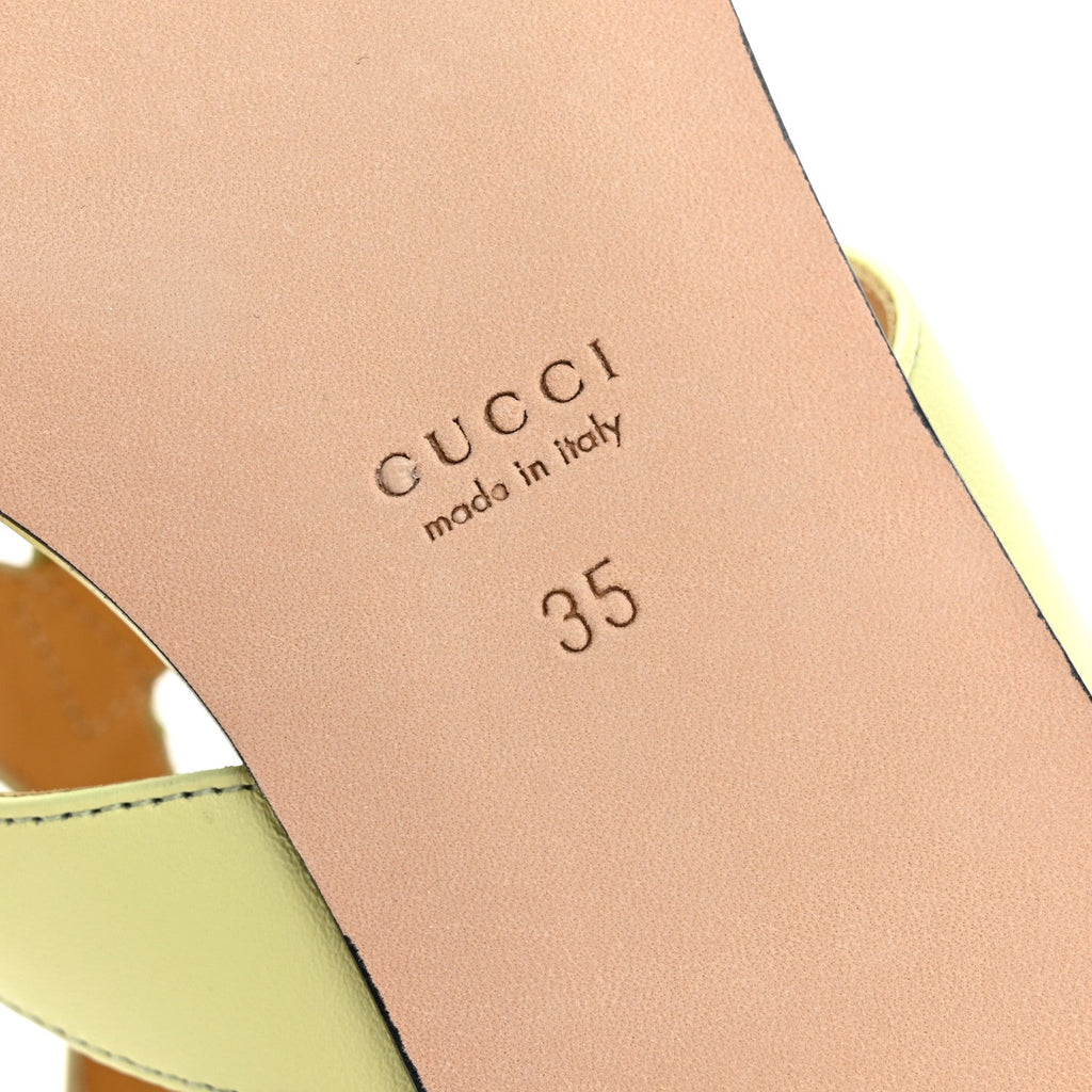 Gucci Calfskin Women's Double G Thong Flat Sandals 35 Pistachio Green