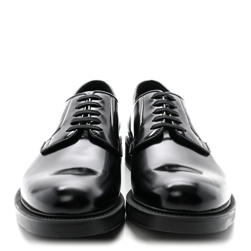 Prada Spazzolato Men's Derby Loafers 7.5 Black