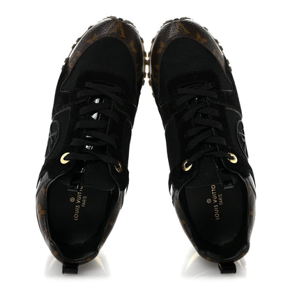 Louis Vuitton Suede Nylon Women's Run Away Sneakers 38 Black