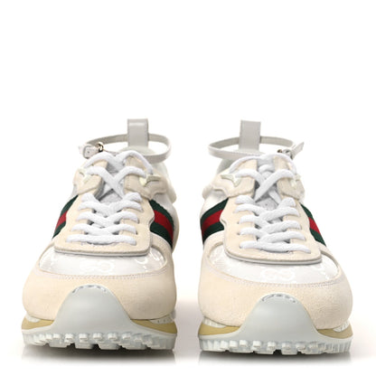 Gucci Suede Women's GG Monogram Web Re-Motion Sneakers 37 White