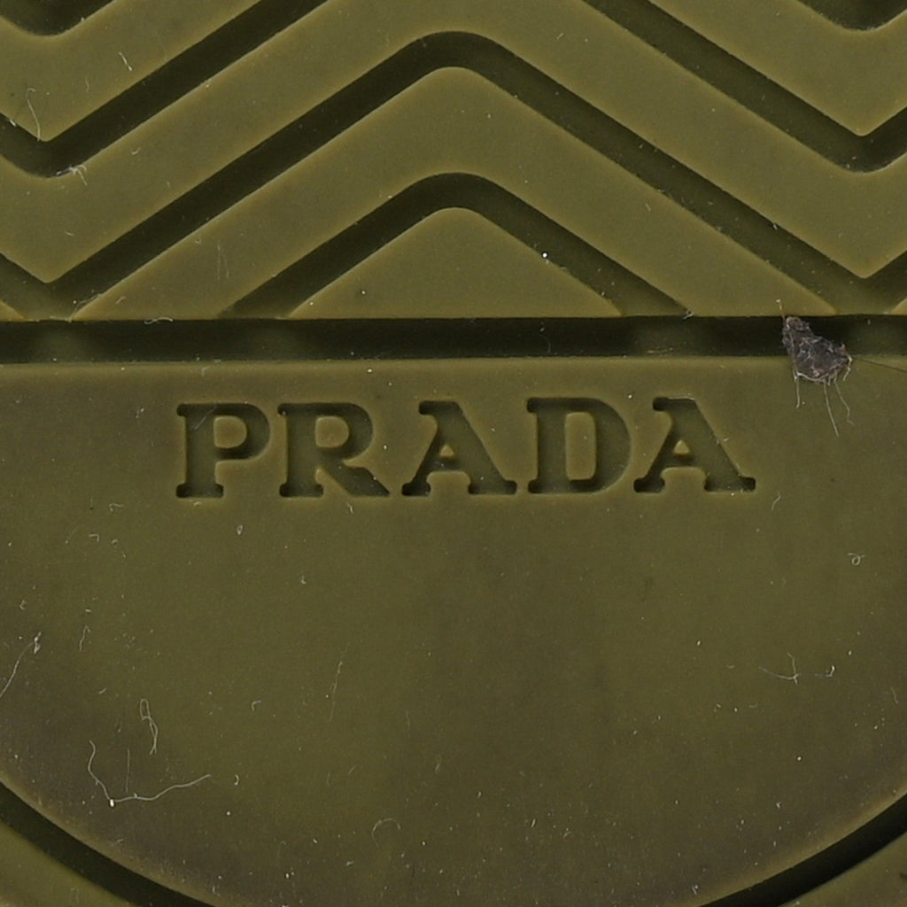 Prada Denim Women's Triangle Logo Camo Sneakers 35 Militare