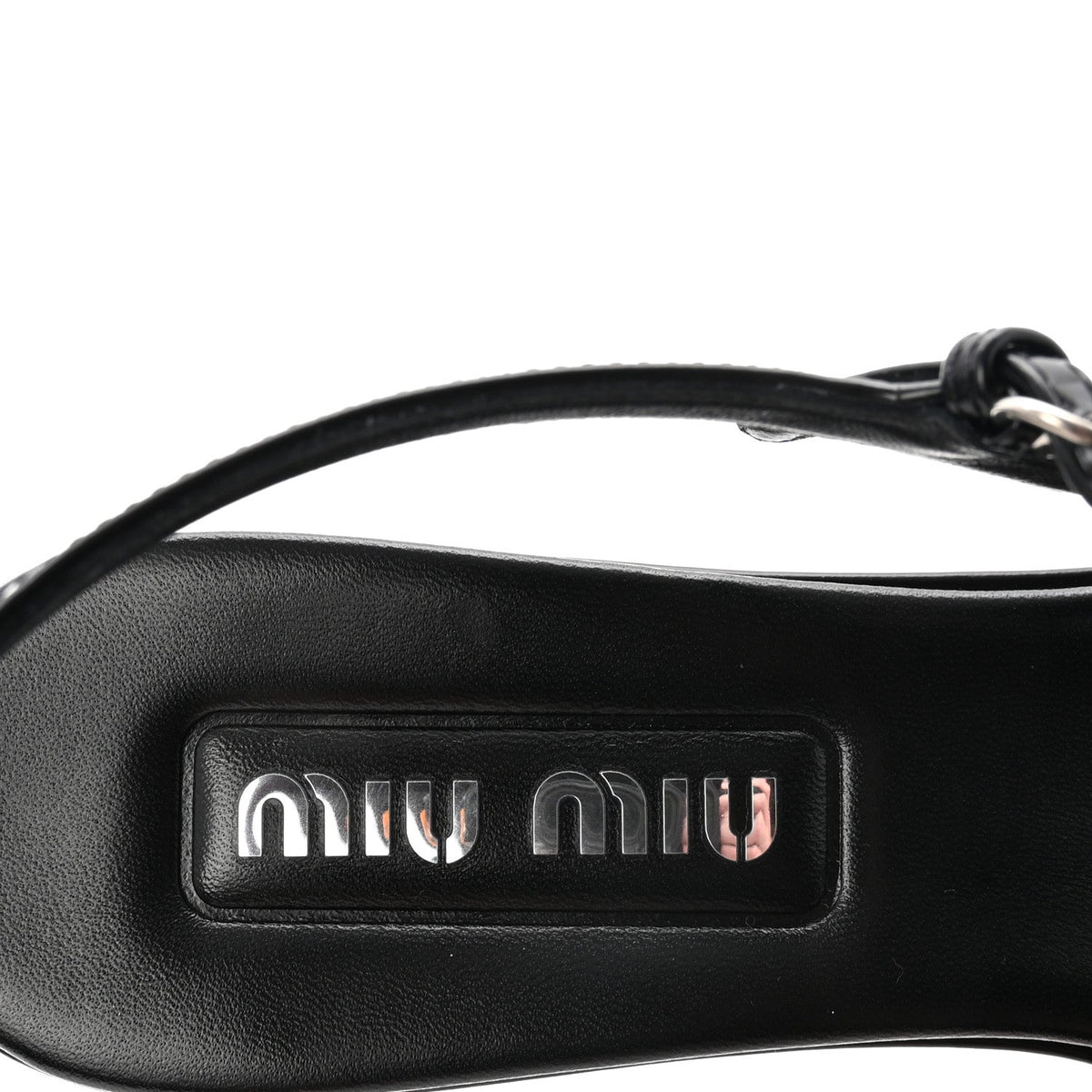 Miu Miu Calfskin Women's Brogue Slingback Pumps 39 Black
