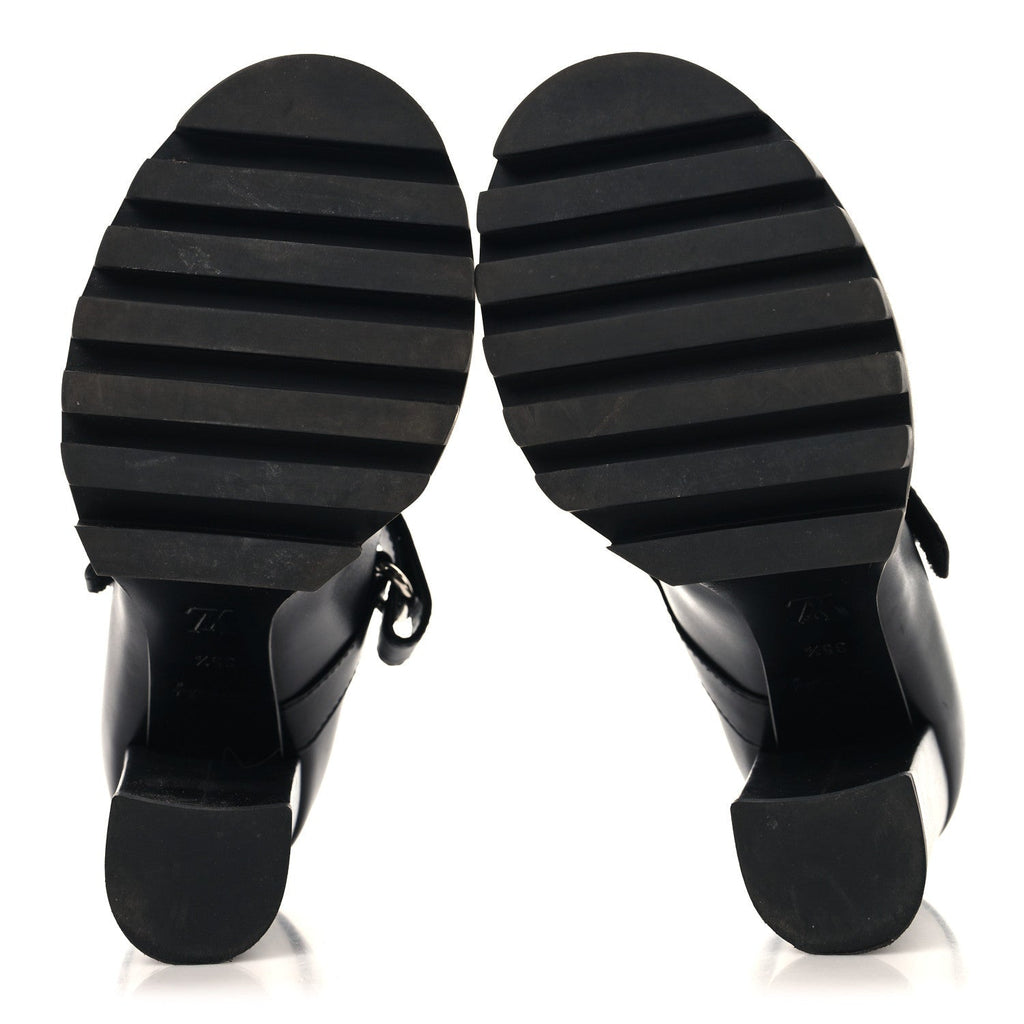 Louis Vuitton Calfskin Women's Star Trail Ankle Pumps 35.5 Black