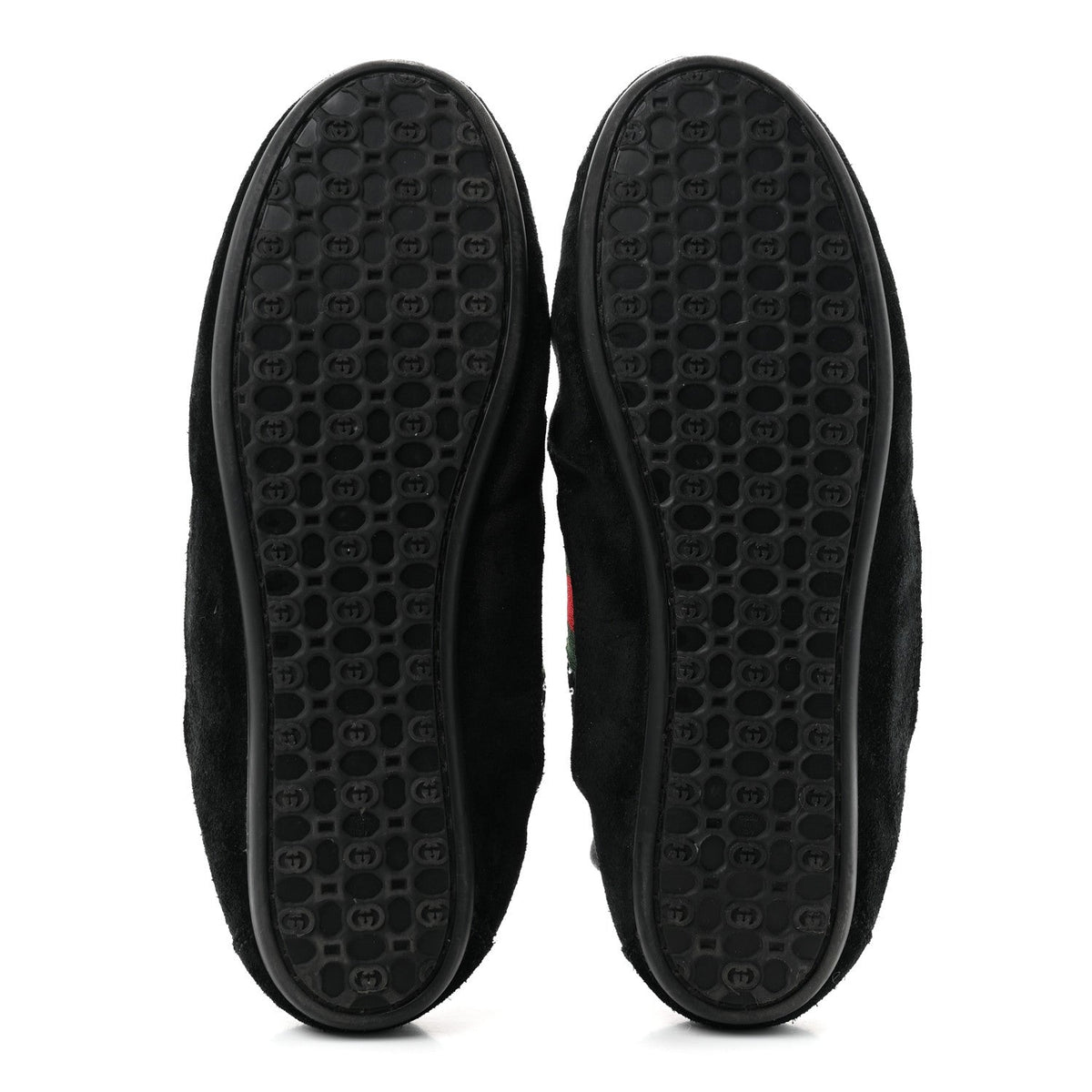 Gucci Suede Canvas Women's GG Monogram Crystal Web Sneakers 36 Black