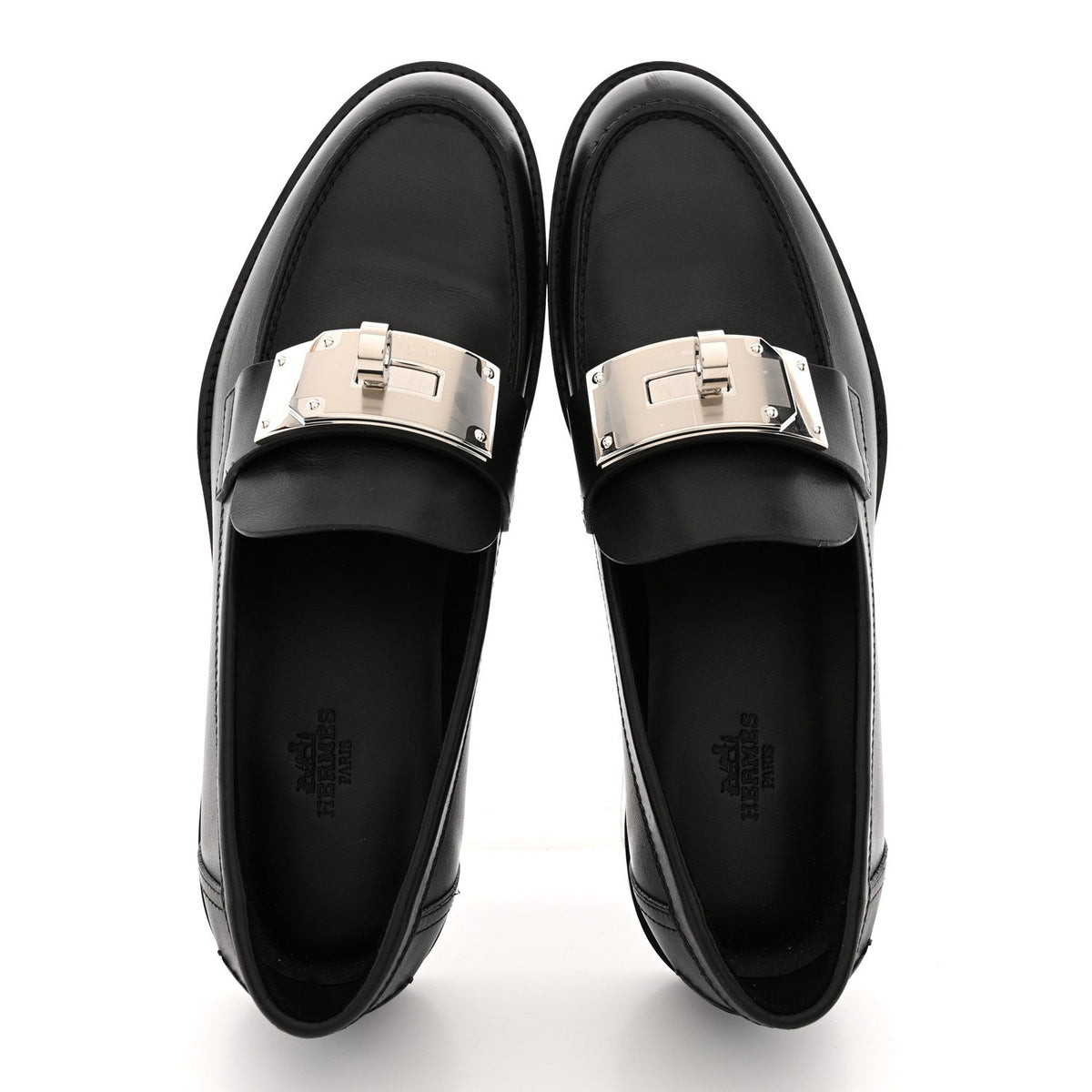 Hermes Calfskin Women's Hot Loafers Black